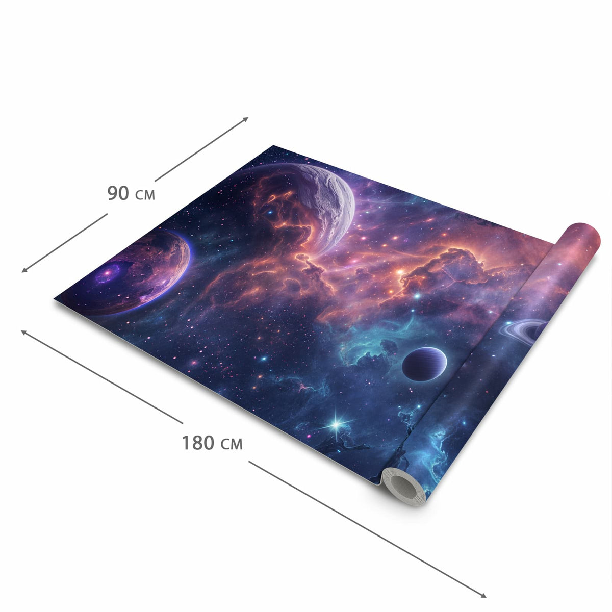 Komfortabler Küchenteppich mit Motiv Kosmisches Universum in der Grösse 60x180 cm für die Küche