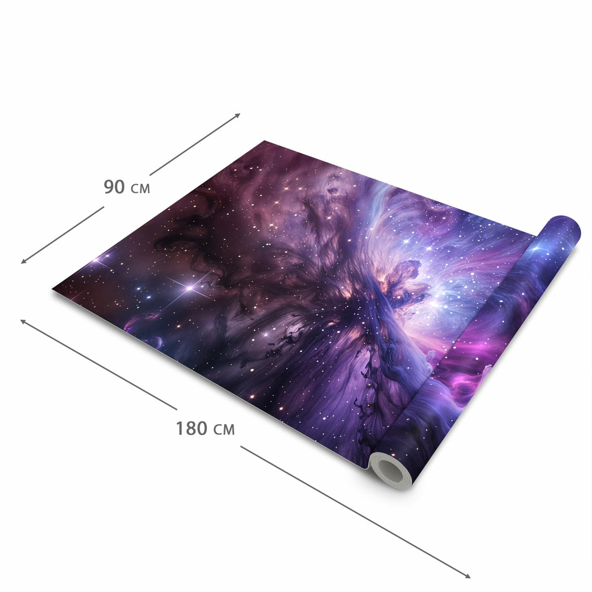 Langlebiger Läufer Eingangsbereich mit Motiv Galaktisches Leuchten in der Größe 80x300 cm