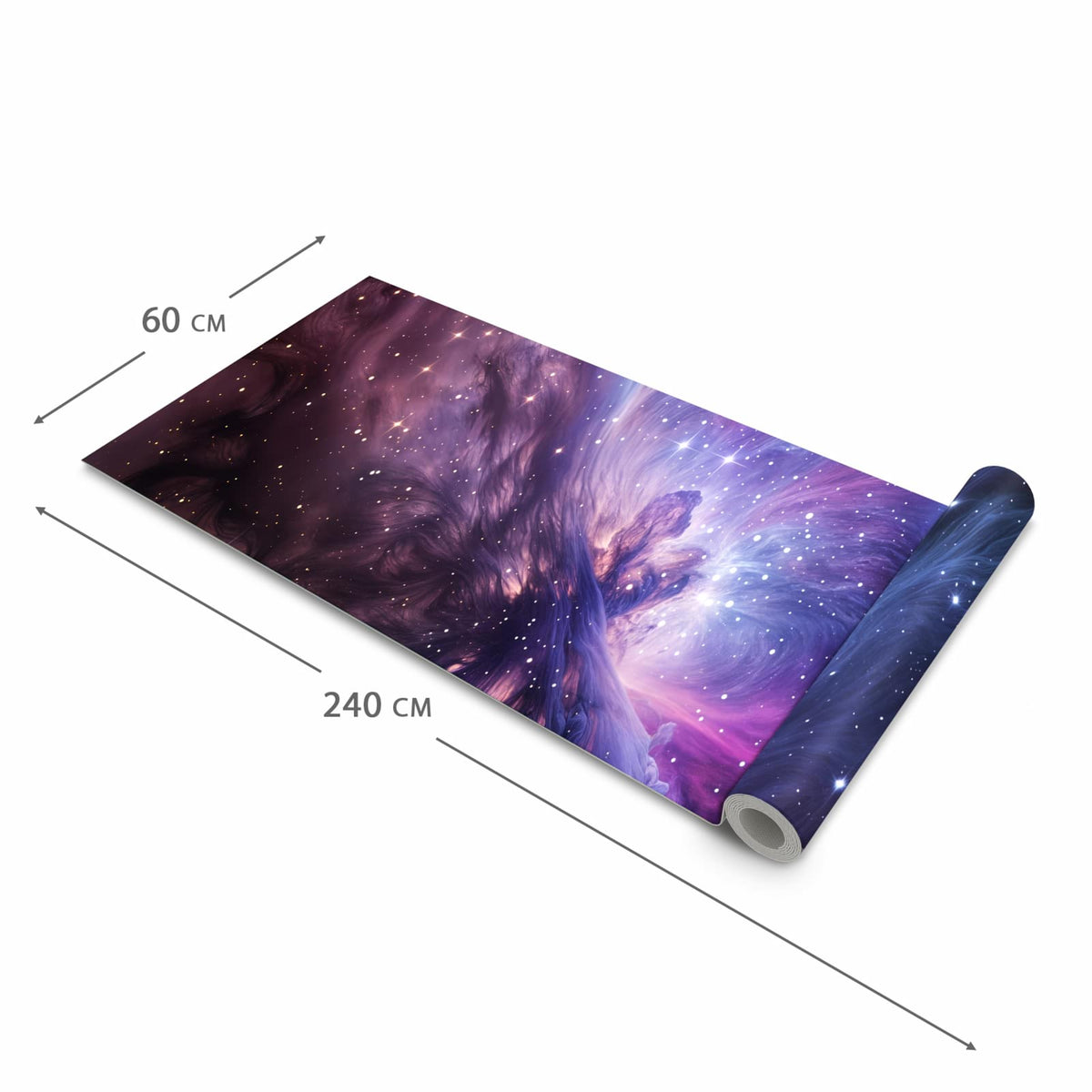 Geräuschdämpfender Küchenvorleger mit Motiv Galaktisches Leuchten in der Größe 80x300 cm