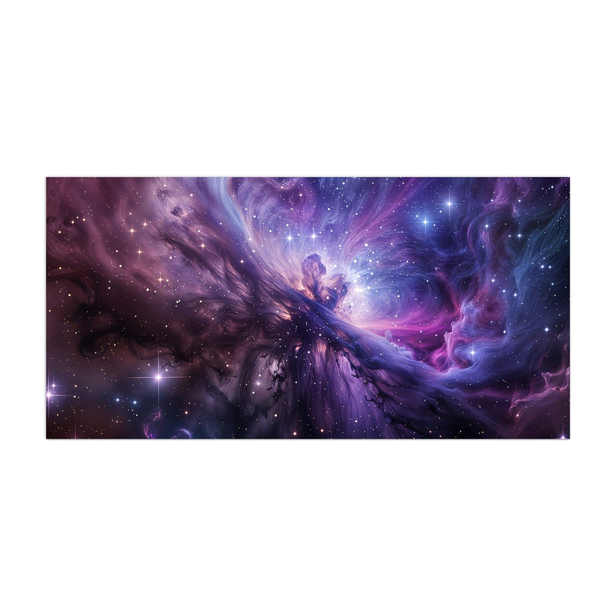 Küchenrückwand aus Glas Violetter Sternennebel im Hochformat, Motiv bildfüllend von vorn