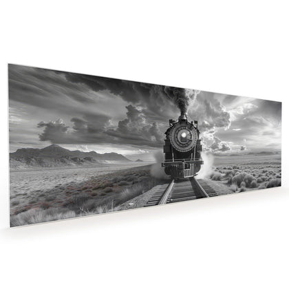 Küchenrückwand mit dem Motiv Dampflok unter Wolken