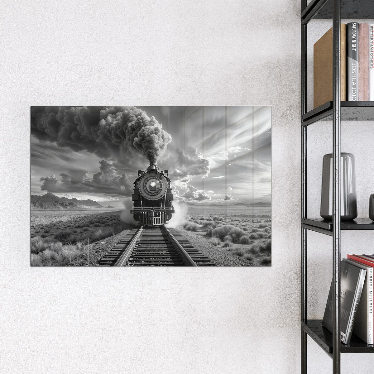 Magnettafel - Dampflok unter Wolken – Dampflok unter dramatischen Wolken
