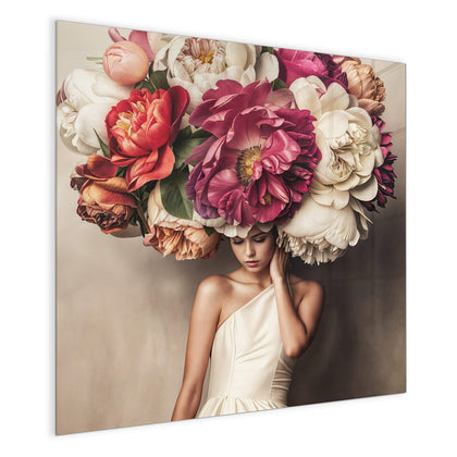 Magnettafel mit dem Motiv Frau mit Blumenhut