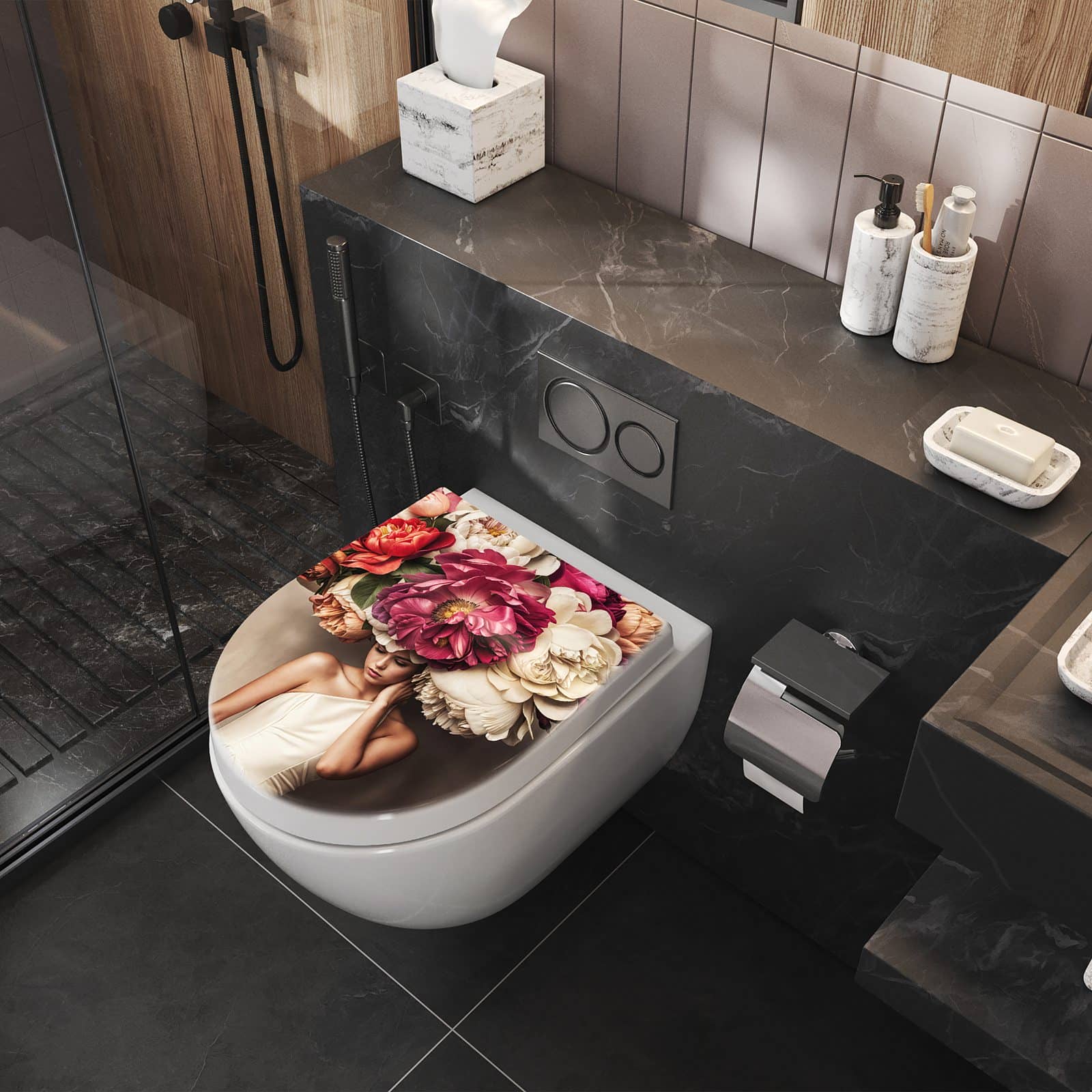 WC-Sitz mit Absenkautomatik Blumenhut Portrait