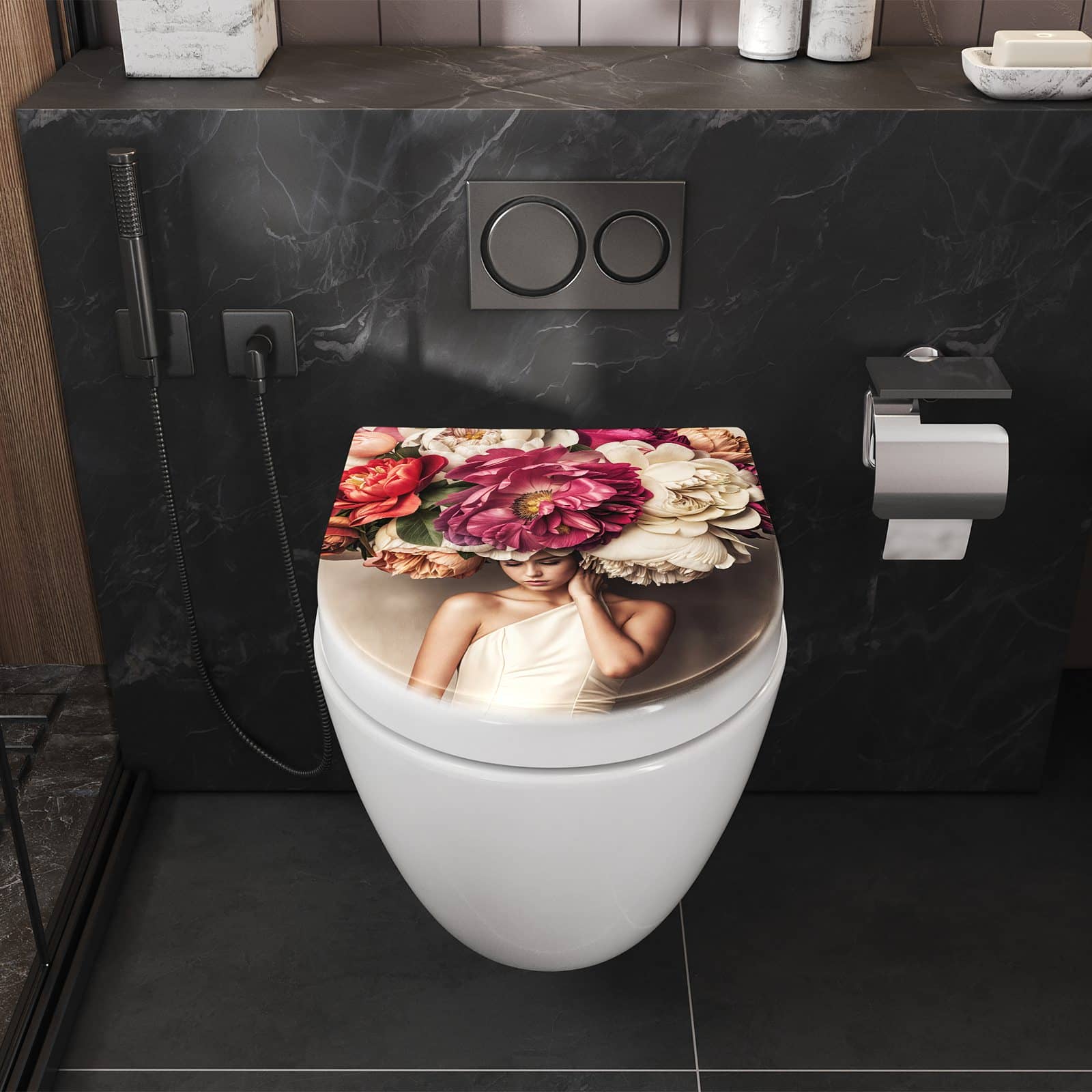 WC-Sitz mit Absenkautomatik Blumenhut Portrait