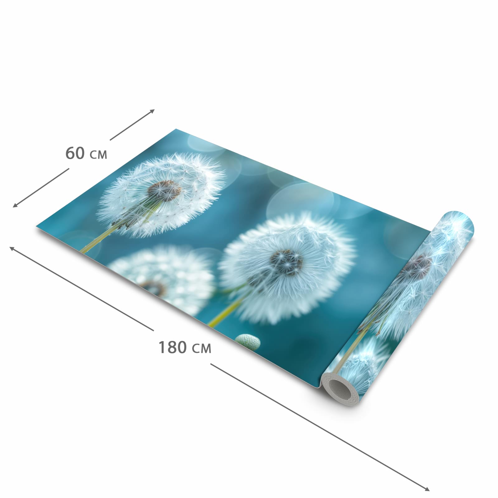Feuchtigkeitsresistenter Bodenläufer mit Motiv Löwenzahnwiese in der Grösse 80x200 cm