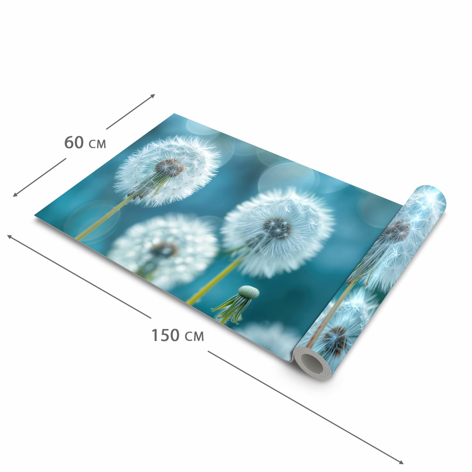 Rutschfester Küchenteppich mit Motiv Löwenzahnwiese in der Grösse 60x90 cm