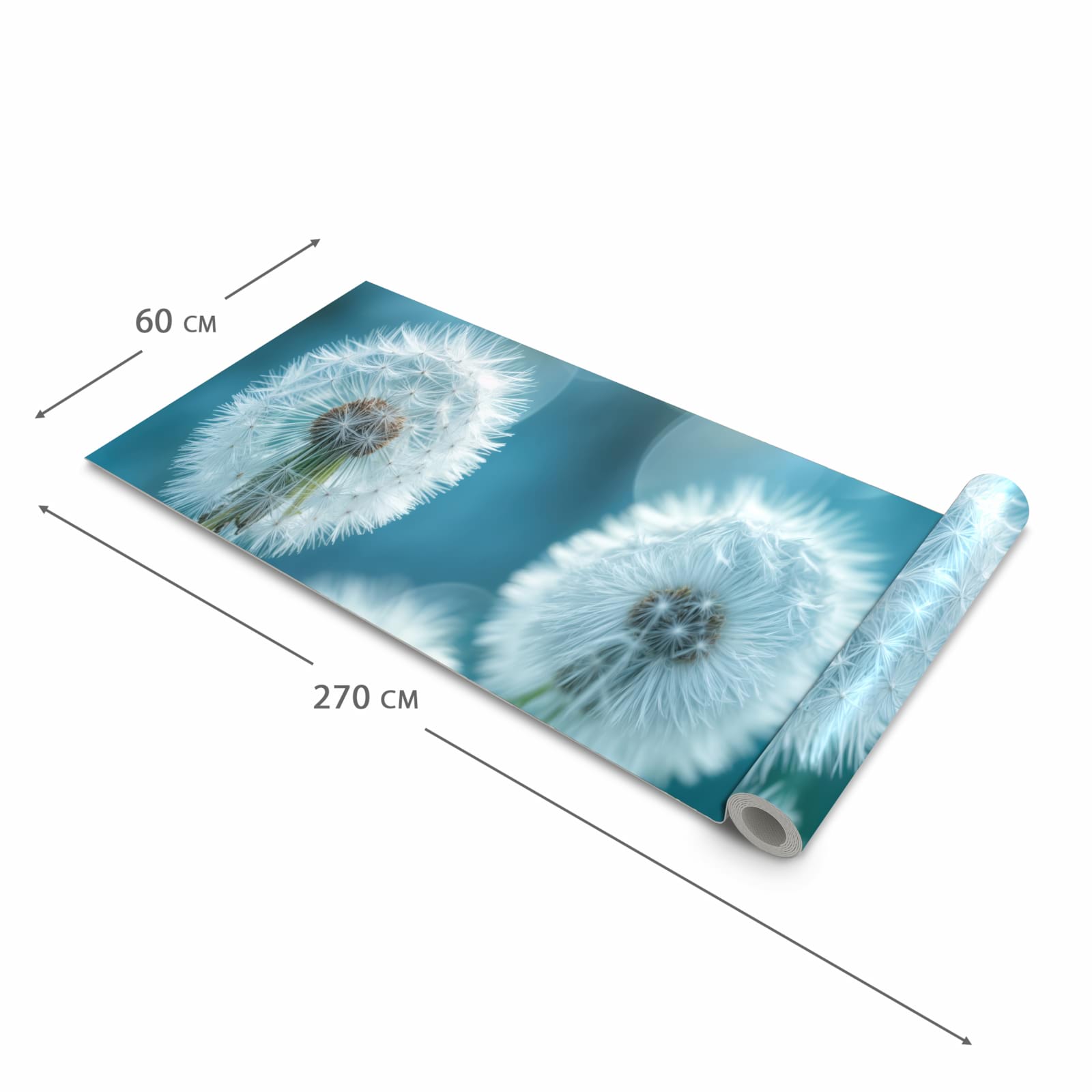 Küchenteppich mit Motiv Löwenzahnwiese in der Grösse 80x200 cm für Ordnung & Übersicht