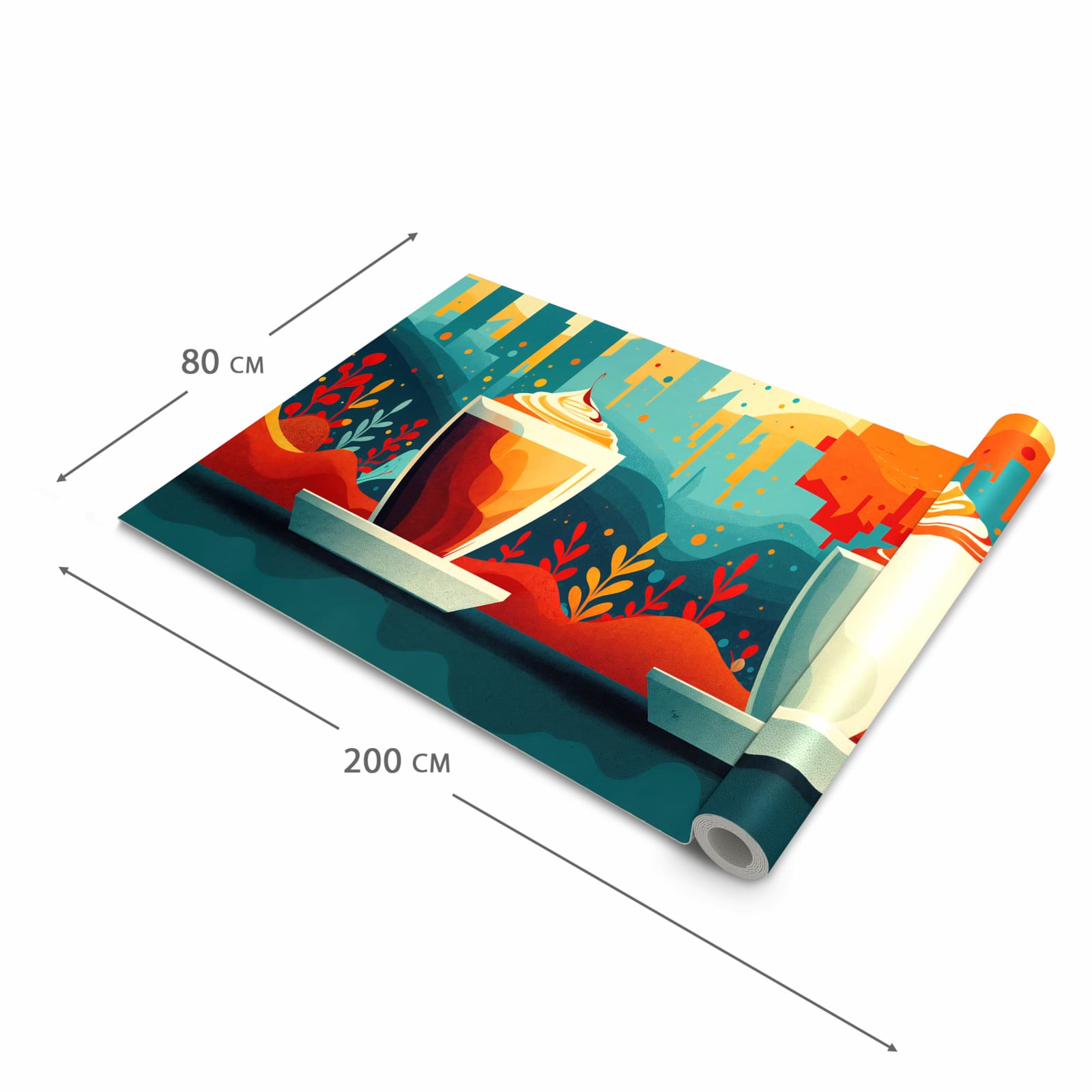 Rutschhemmender Läufer Eingangsbereich mit Motiv Kaffee Am Abend in der Grösse 60x90 cm