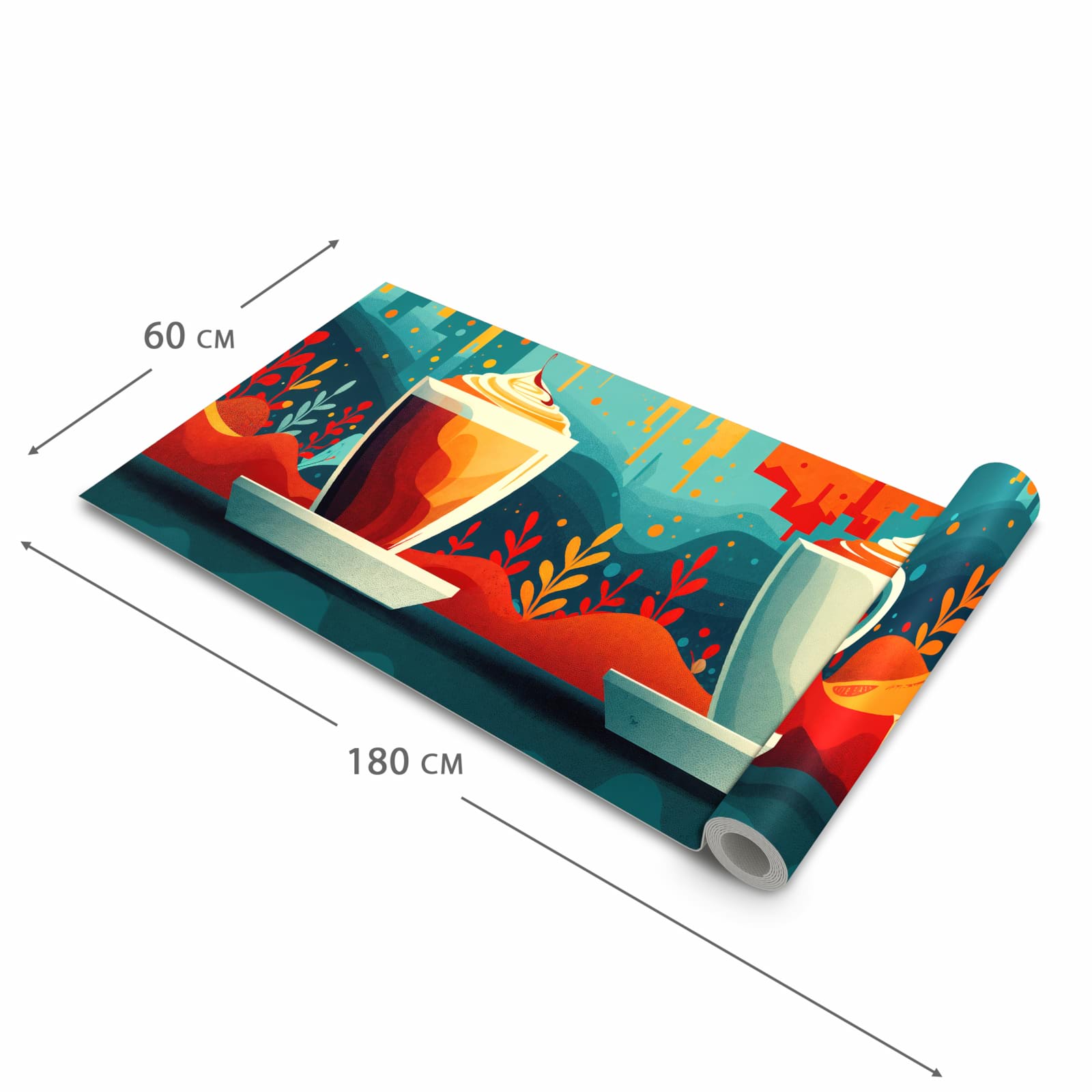 Geruchsneutraler Küchenläufer mit Motiv Kaffee Am Abend in der Grösse 60x90 cm