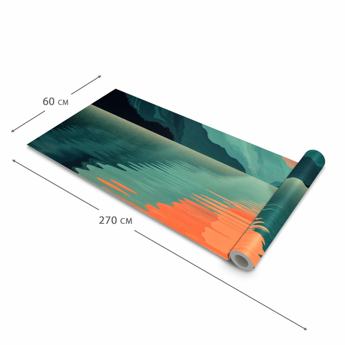 Farbbeständiger Teppich für die Küche mit Motiv Sonnenuntergang Paddler in der Grösse 60x90 cm