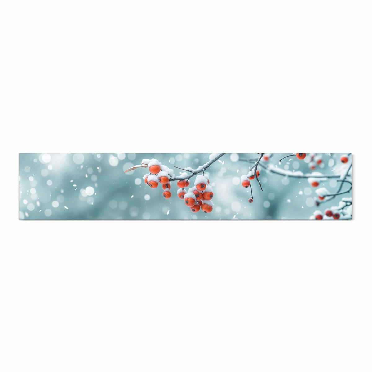 Rutschfester Küchenvorleger mit Motiv Beeren im Schnee in Frontansicht