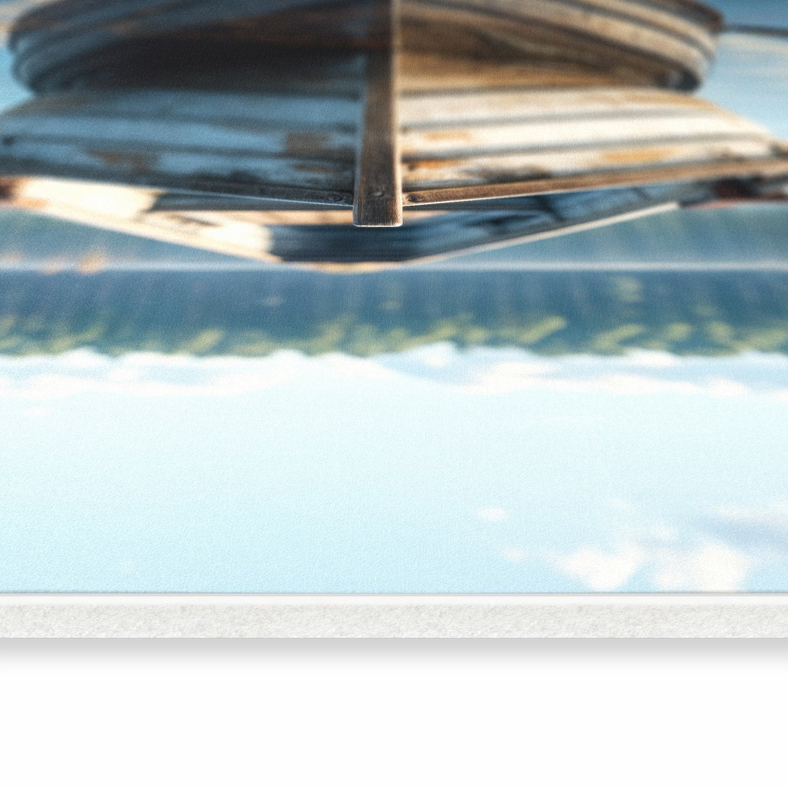 Wasserabweisender Läufer für Eingangsbereich mit Motiv Boot auf See in seitlicher Ansicht