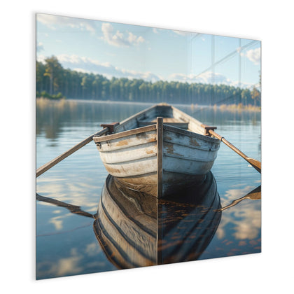 Magnettafel mit dem Motiv Ruderboot am Waldsee