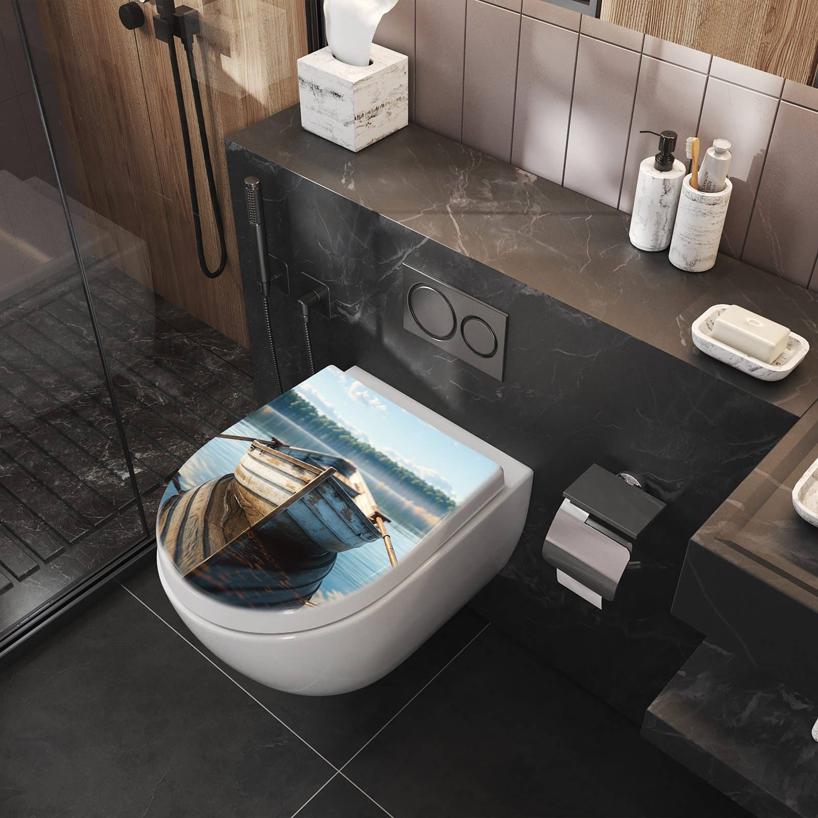 WC-Sitz mit Absenkautomatik Boot auf See