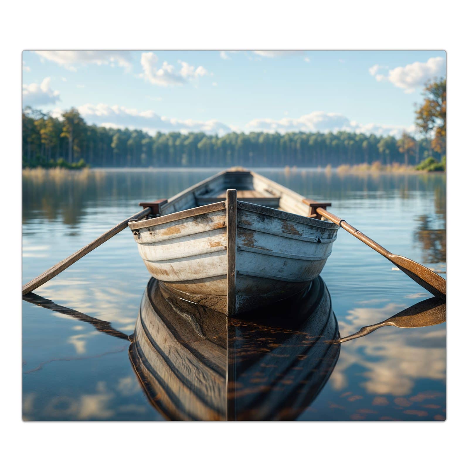 1-teilige Herdabdeckplatten mit Boot auf See-Motiv in der Frontansicht #grösse_1-Teilig (60x52cm)