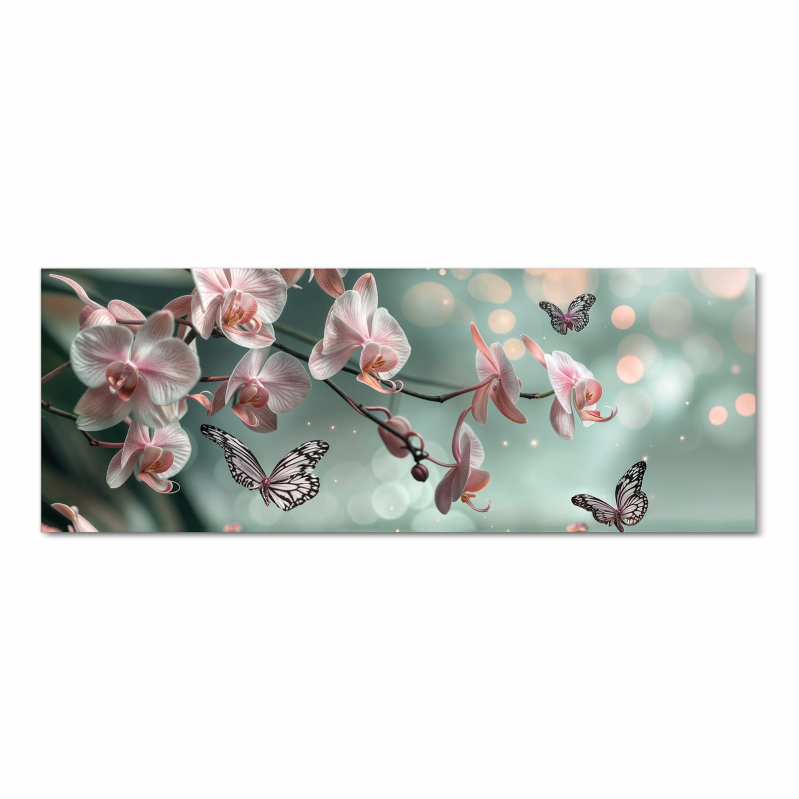 Großer Küchenteppich mit Motiv Orchideen Schmetterling in Frontansicht für optimalen Trittkomfort