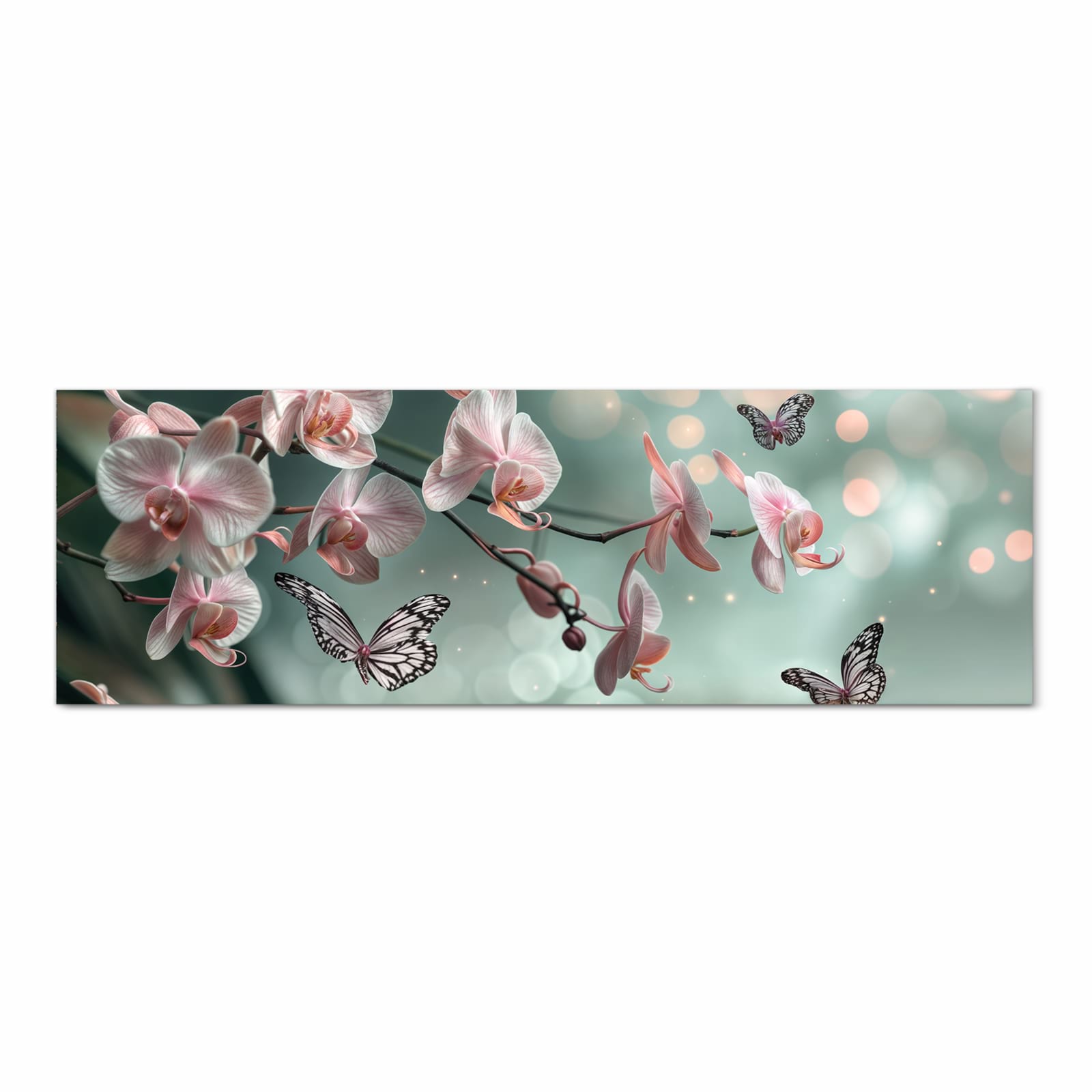 Geräuschdämpfender Küchenteppich mit Motiv Orchideen Schmetterling in Frontansicht