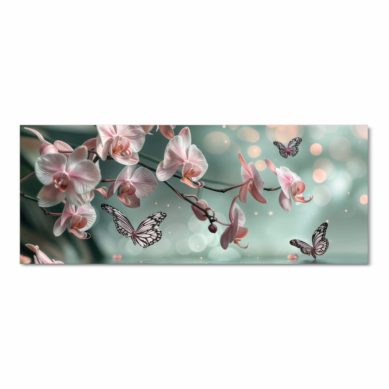 Bodenläufer mit Motiv Orchideen Schmetterling in Frontansicht für Ordnung & Übersicht