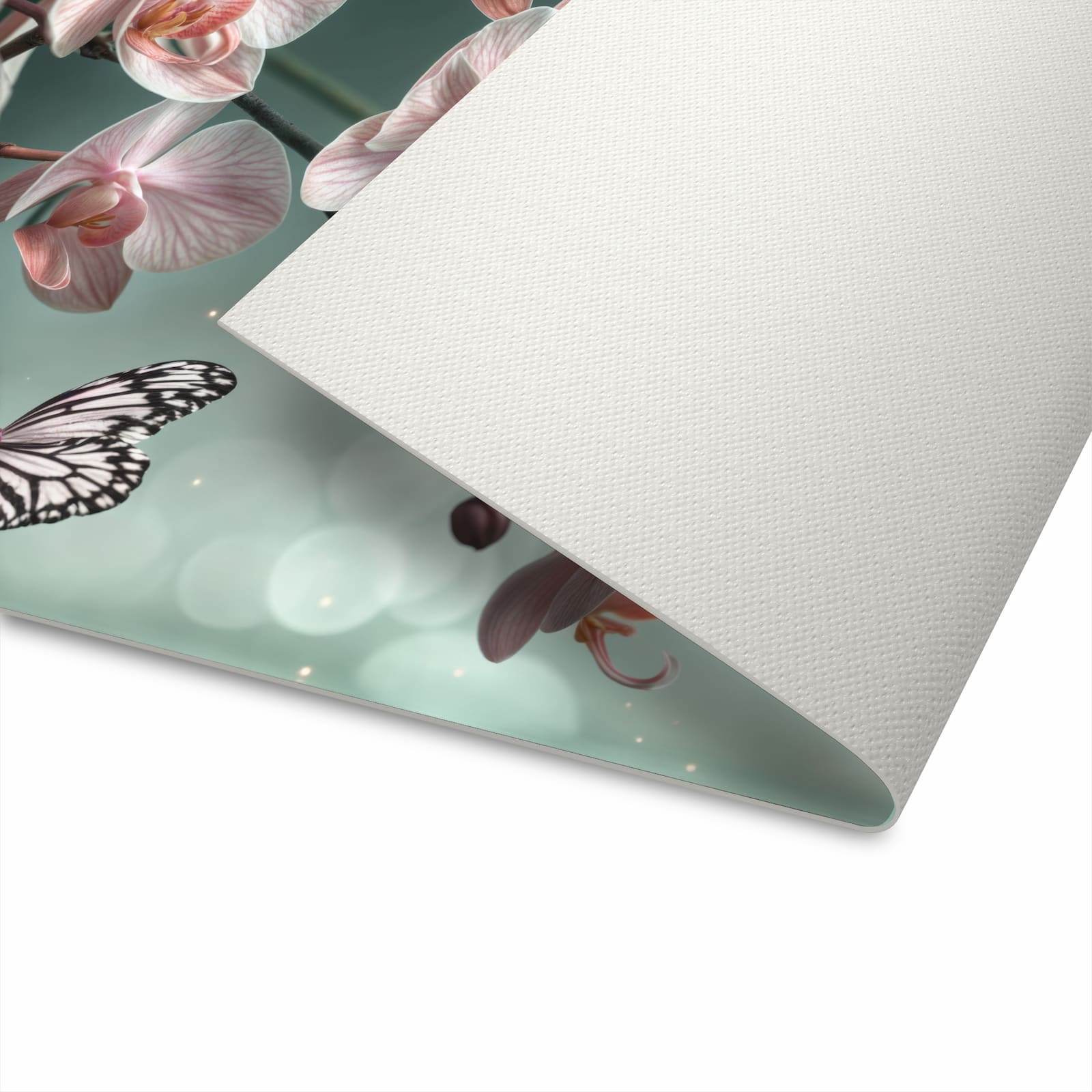 Schmutzabweisender Teppich für Küche mit Motiv Orchideen Schmetterling in der Unterseite