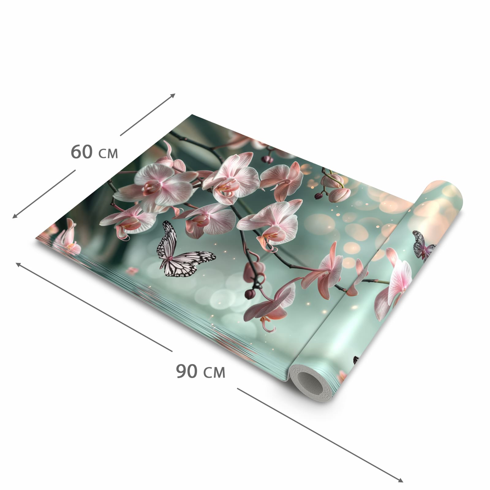 UV-beständiger Läufer für die Küche mit Motiv Orchideen Schmetterling in der Grösse 60x270 cm