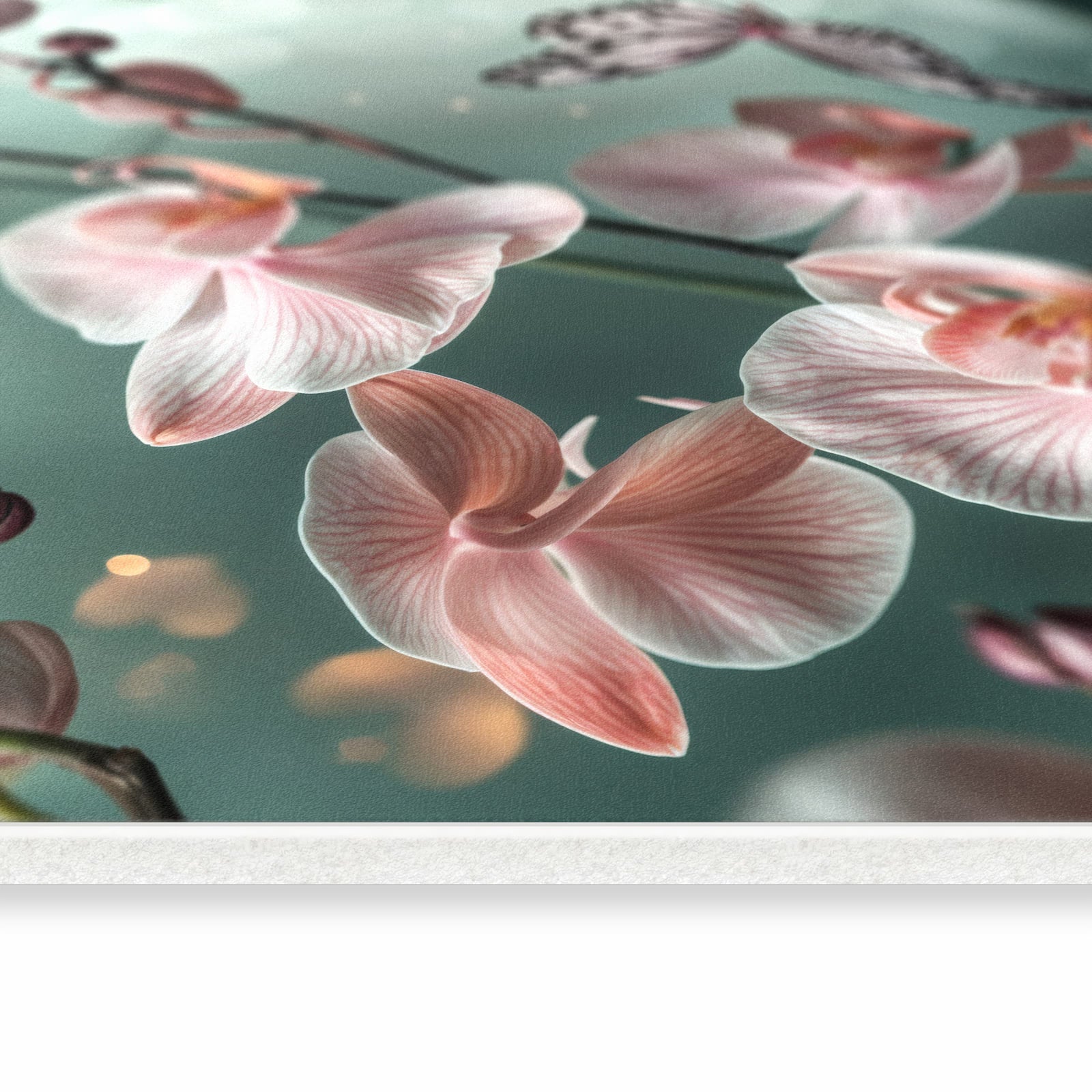 UV-beständiger waschbarer Küchenläufer mit Motiv Orchideen Schmetterling in seitlicher Ansicht