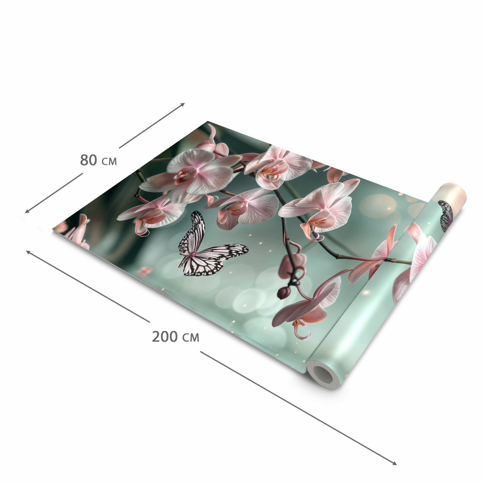 Komfortabler Läufer Küche mit Motiv Orchideen Schmetterling in der Grösse 60x270 cm