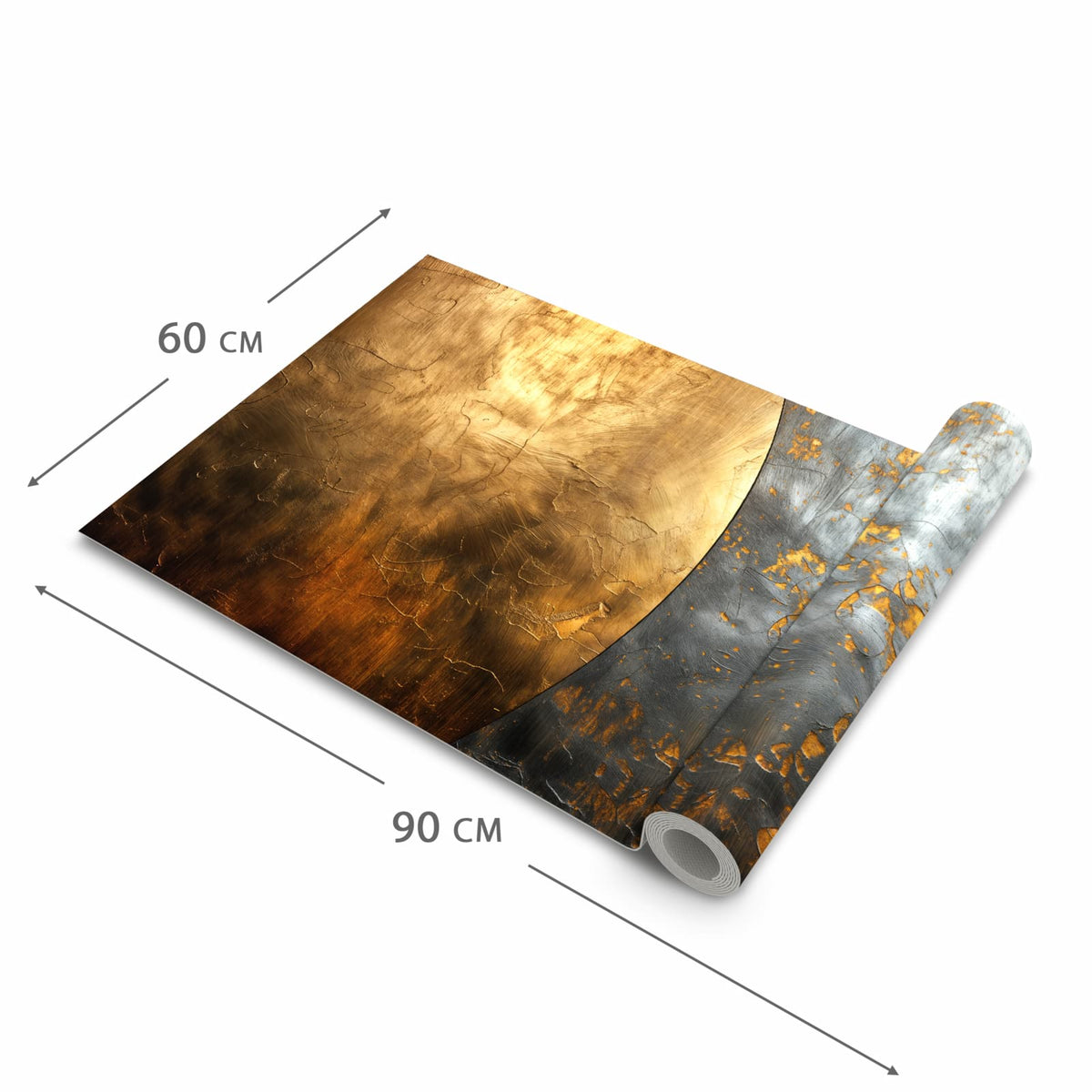 Waschbarer Küchenläufer nach Maß mit Motiv Metallische Textur in der Größe 60x270 cm