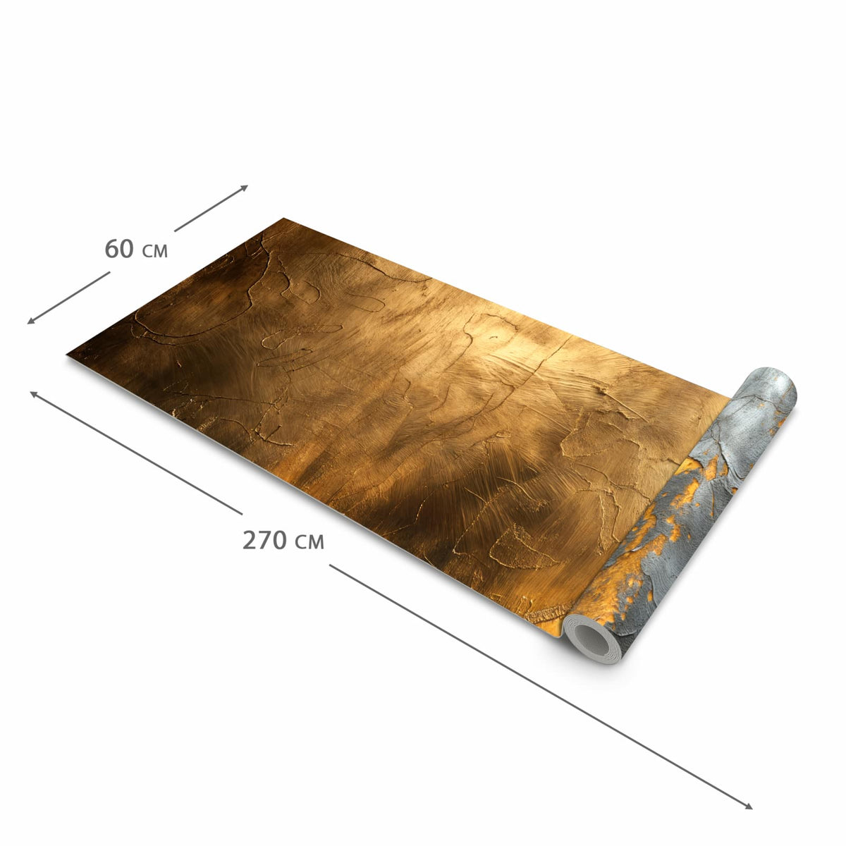 Hygienischer rutschfester Küchenläufer mit Motiv Metallische Textur in der Grösse 60x270 cm