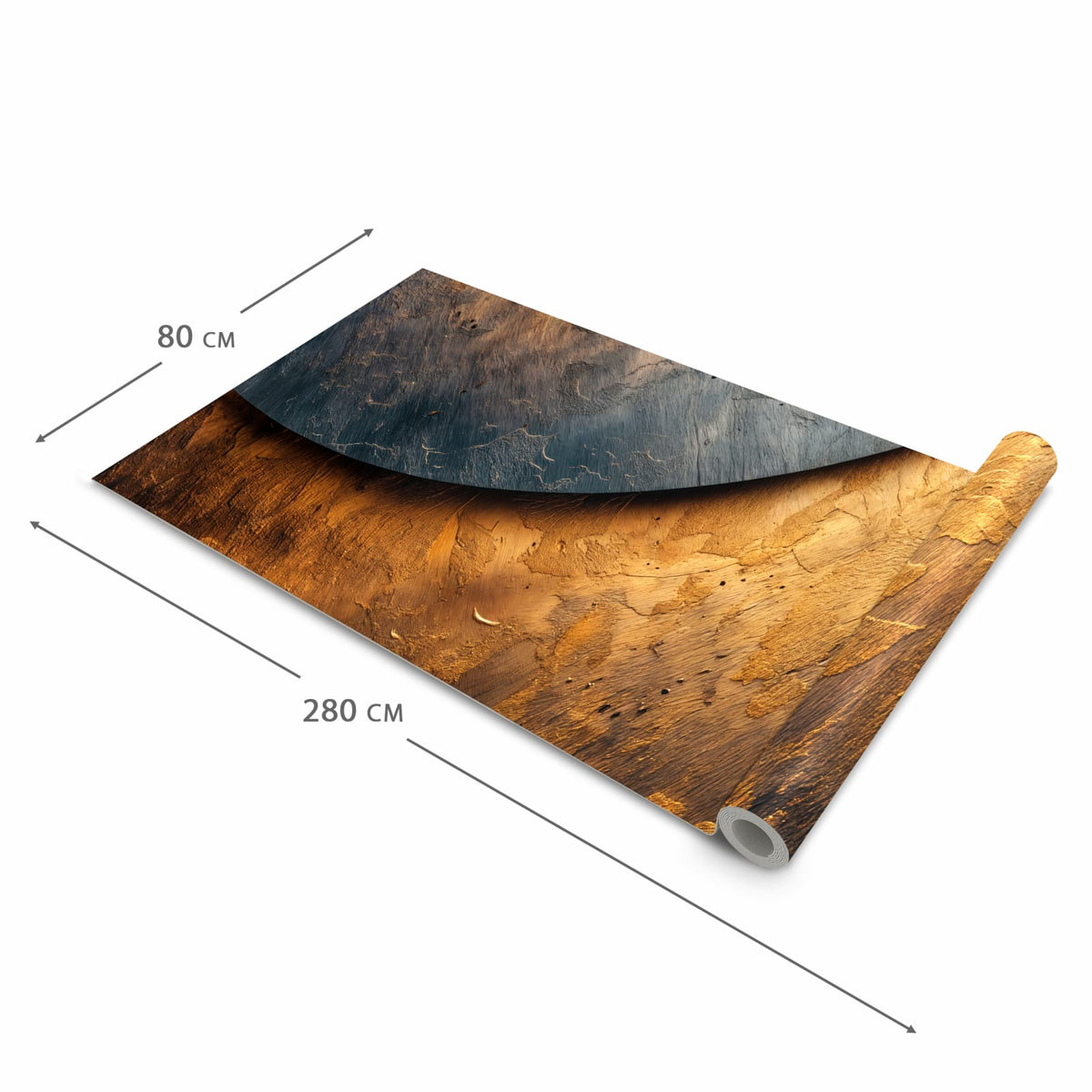 Geruchsneutraler waschbarer Küchenteppich mit Motiv Abstraktes Metall in der Grösse 60x240 cm