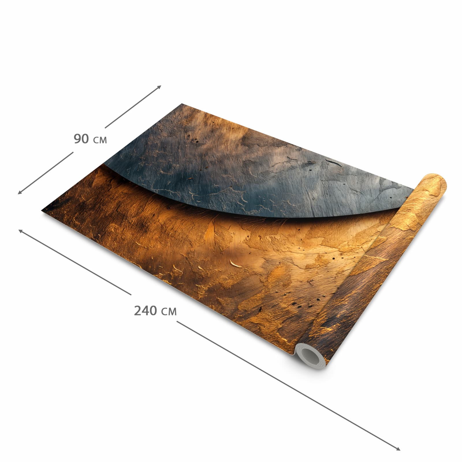 Pflegeleichter waschbarer Küchenläufer mit Motiv Abstraktes Metall in der Größe 60x240 cm