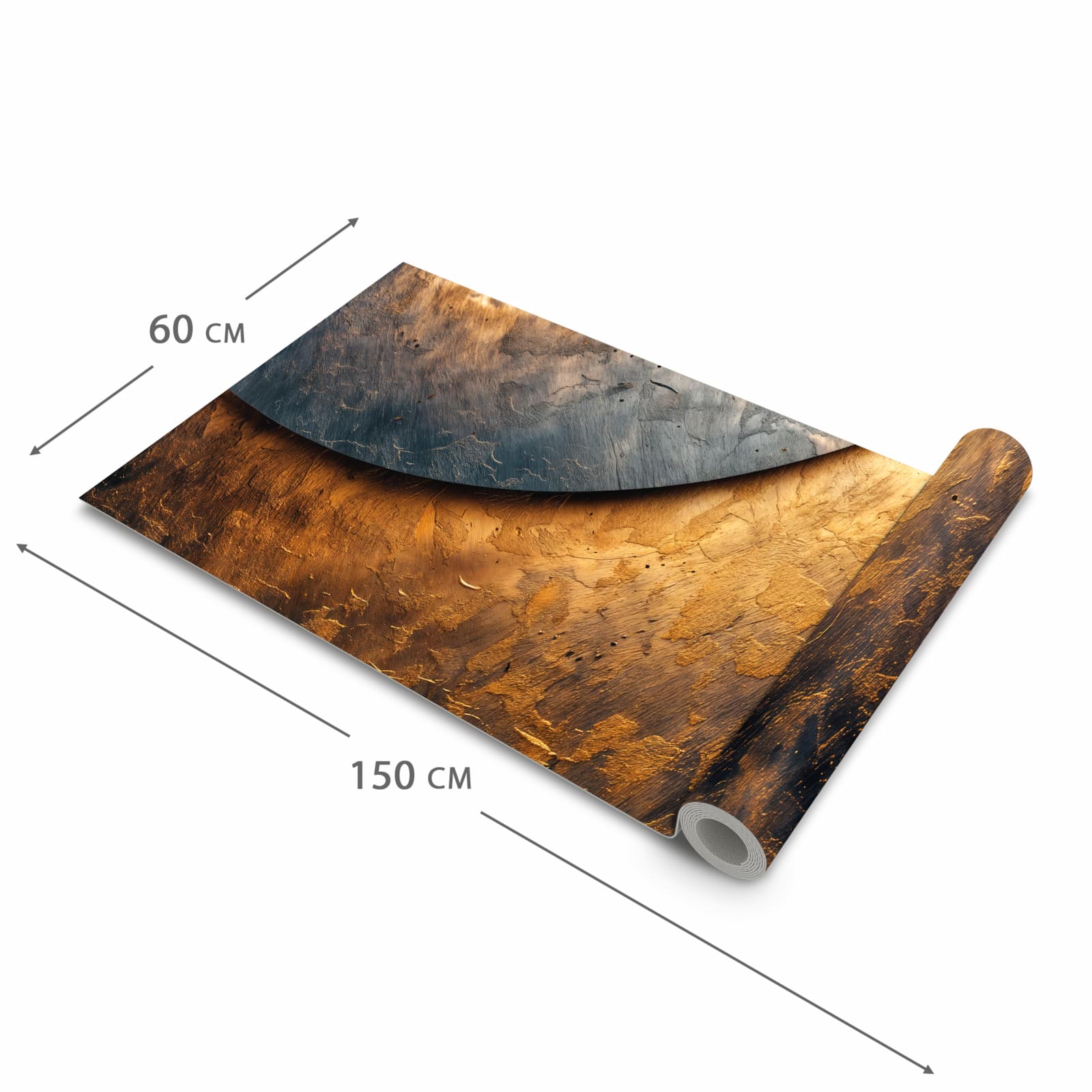 Zeitsparender waschbarer Küchenteppich mit Motiv Abstraktes Metall in der Grösse 60x240 cm