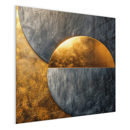 Magnettafel mit dem Motiv Kreise in Gold und Grau