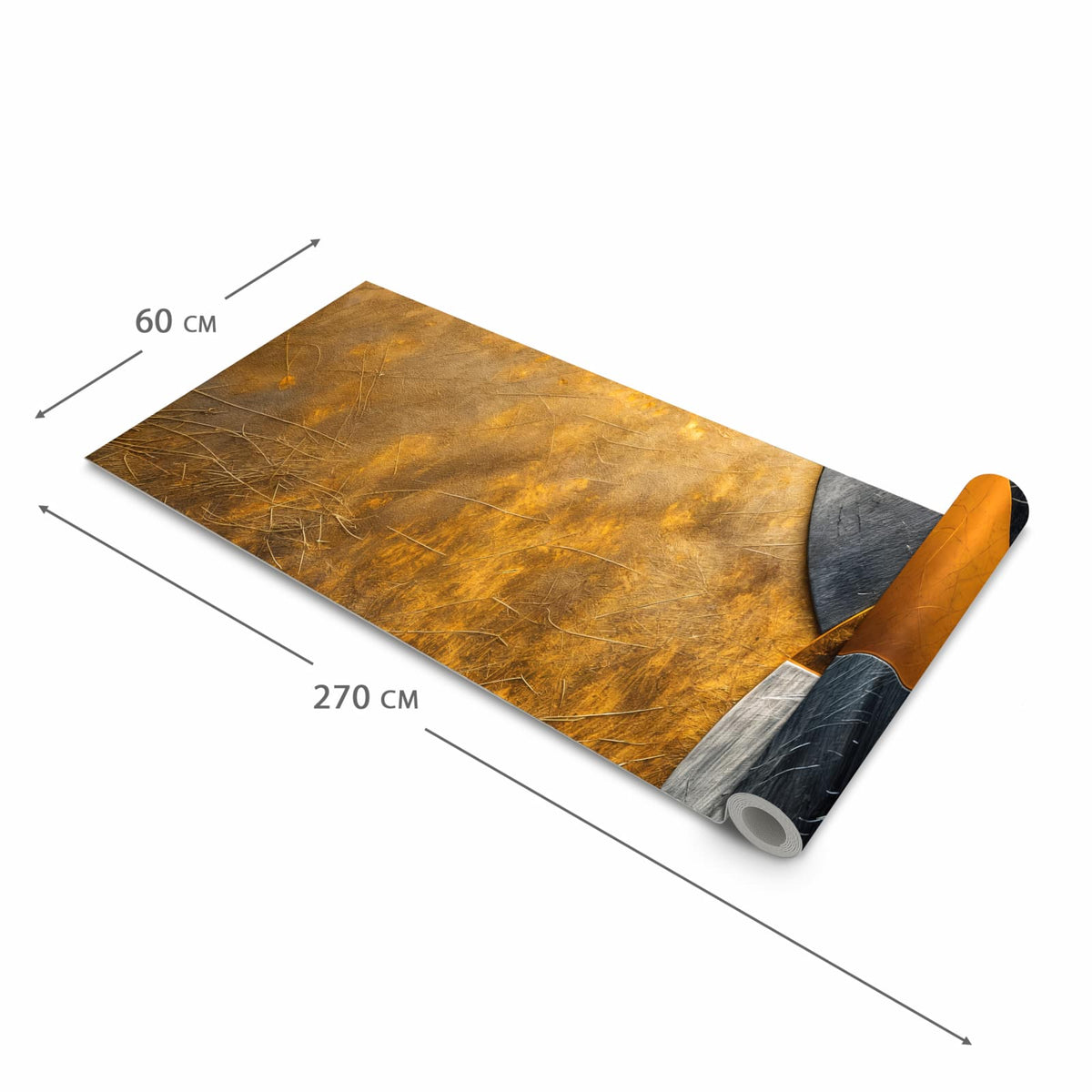 Waschbarer rutschfester Läufer mit Motiv Kreise von Abstrakte in der Grösse 60x240 cm