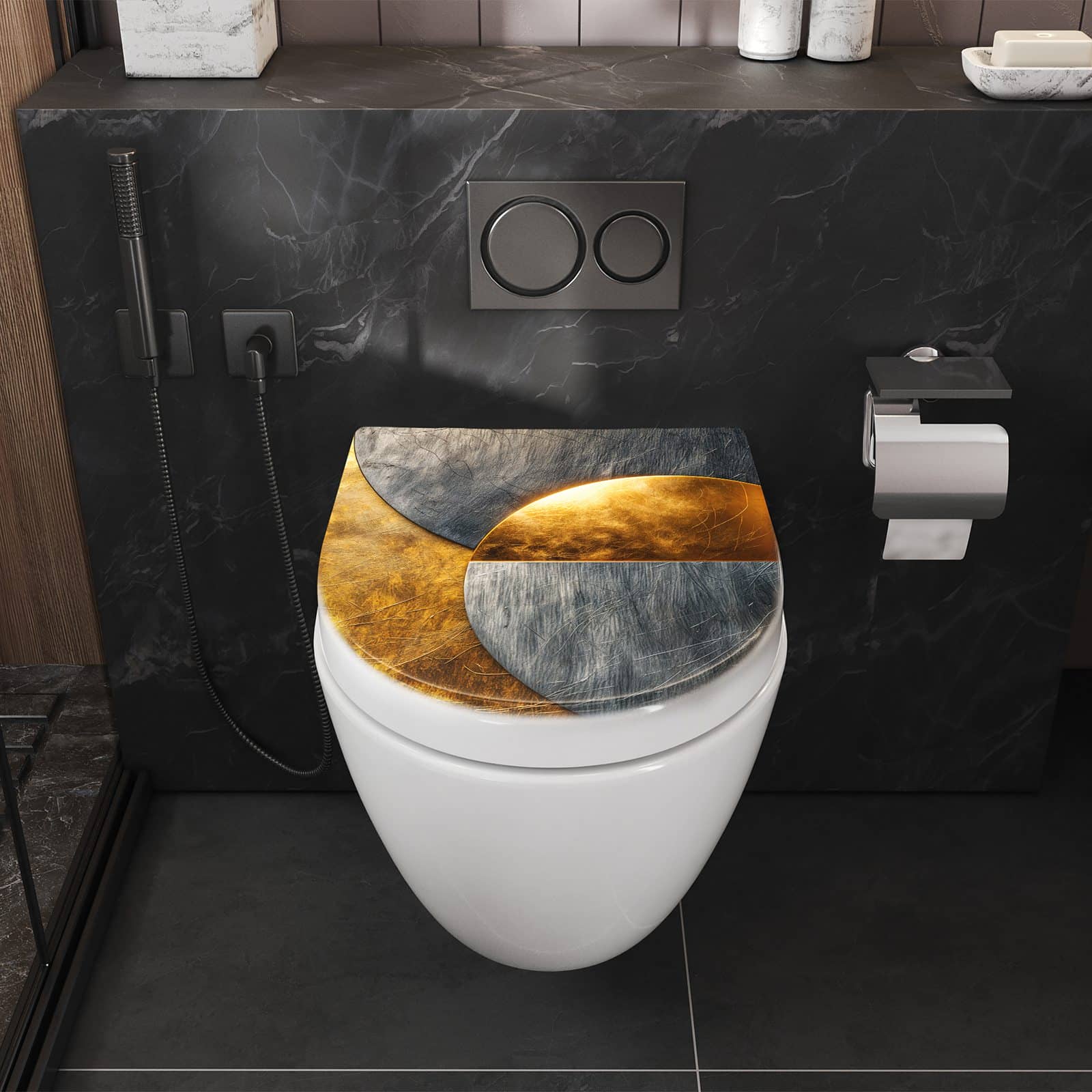WC-Sitz mit Absenkautomatik Kreise von Abstrakte