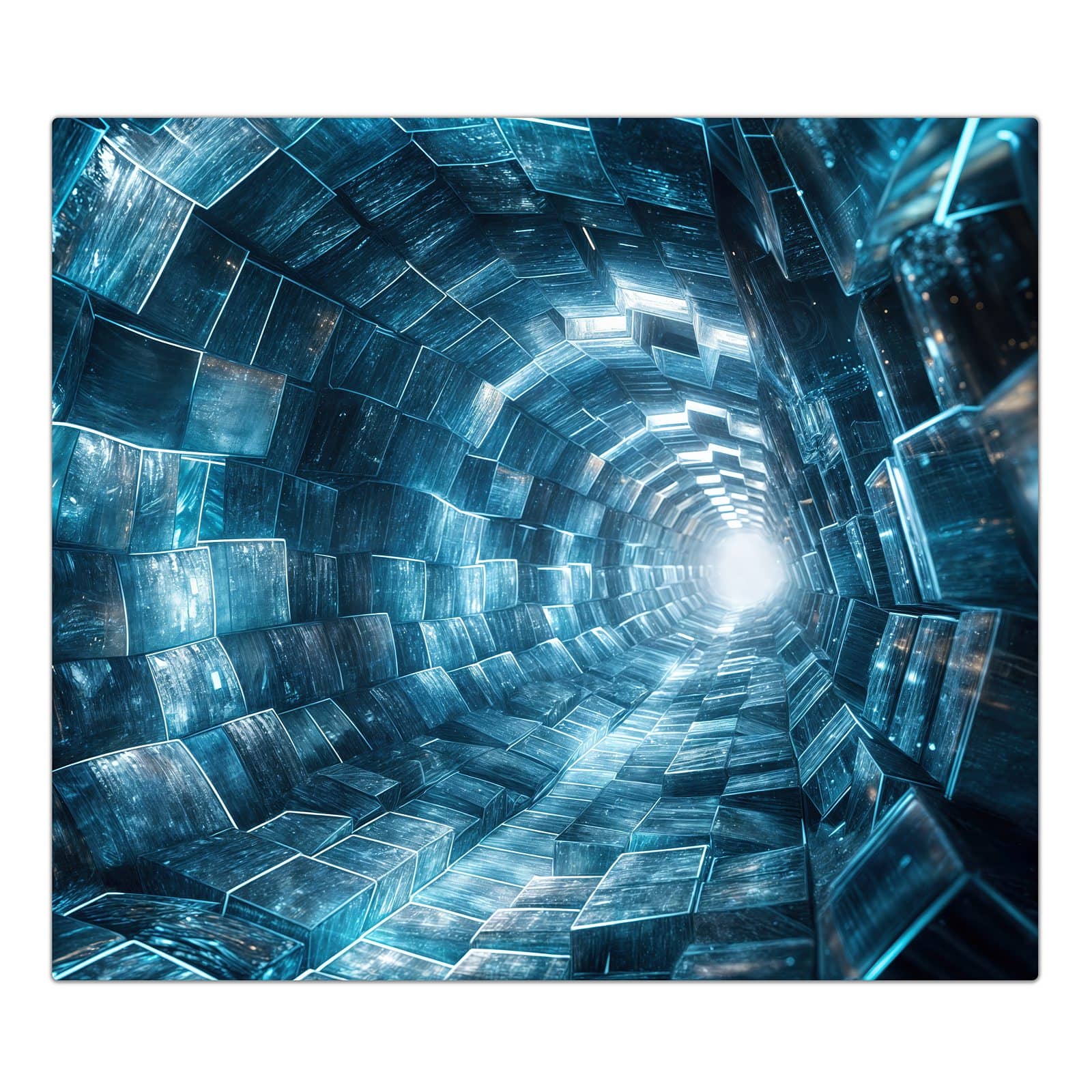 1-teilige Herdabdeckplatten mit Futuristischer Tunnel-Motiv in der Frontansicht #grösse_1-Teilig (60x52cm)