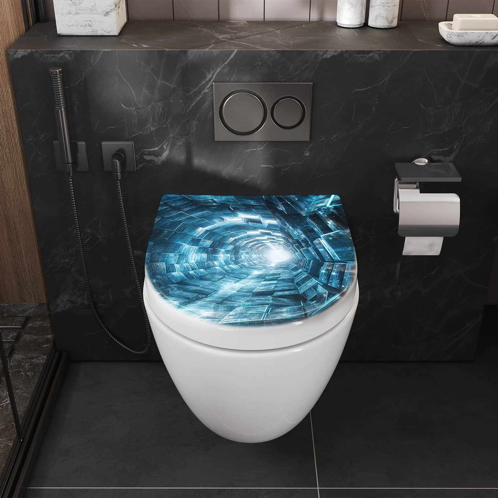 WC-Sitz mit Absenkautomatik Futuristischer Tunnel