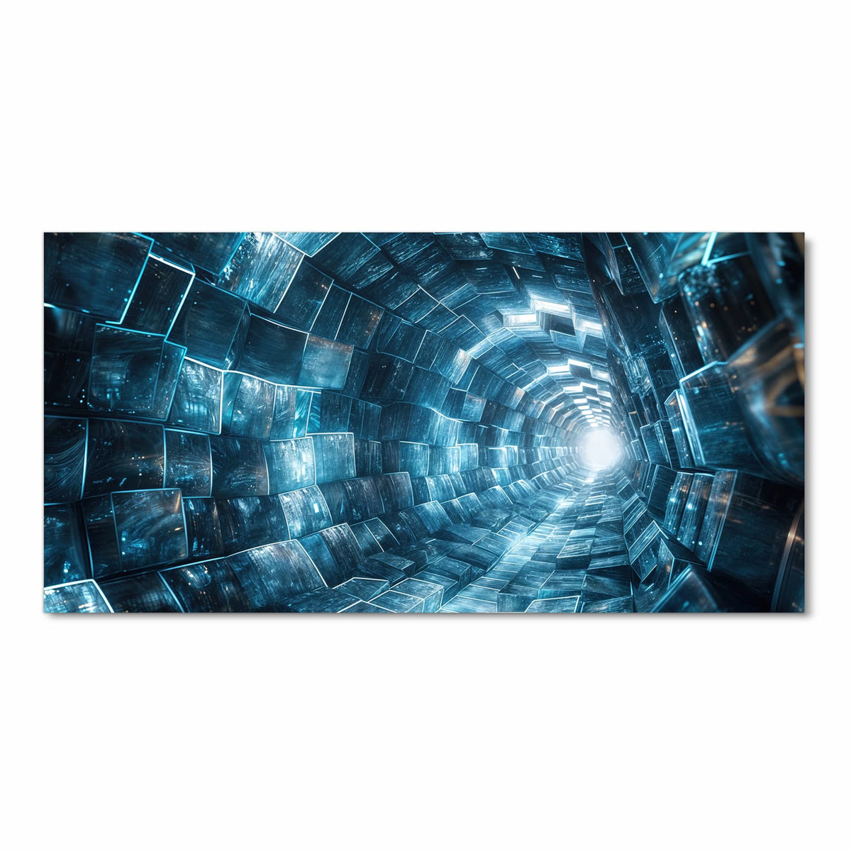 Fleckenresistenter großer Küchenteppich mit Motiv Futuristischer Tunnel in Frontansicht