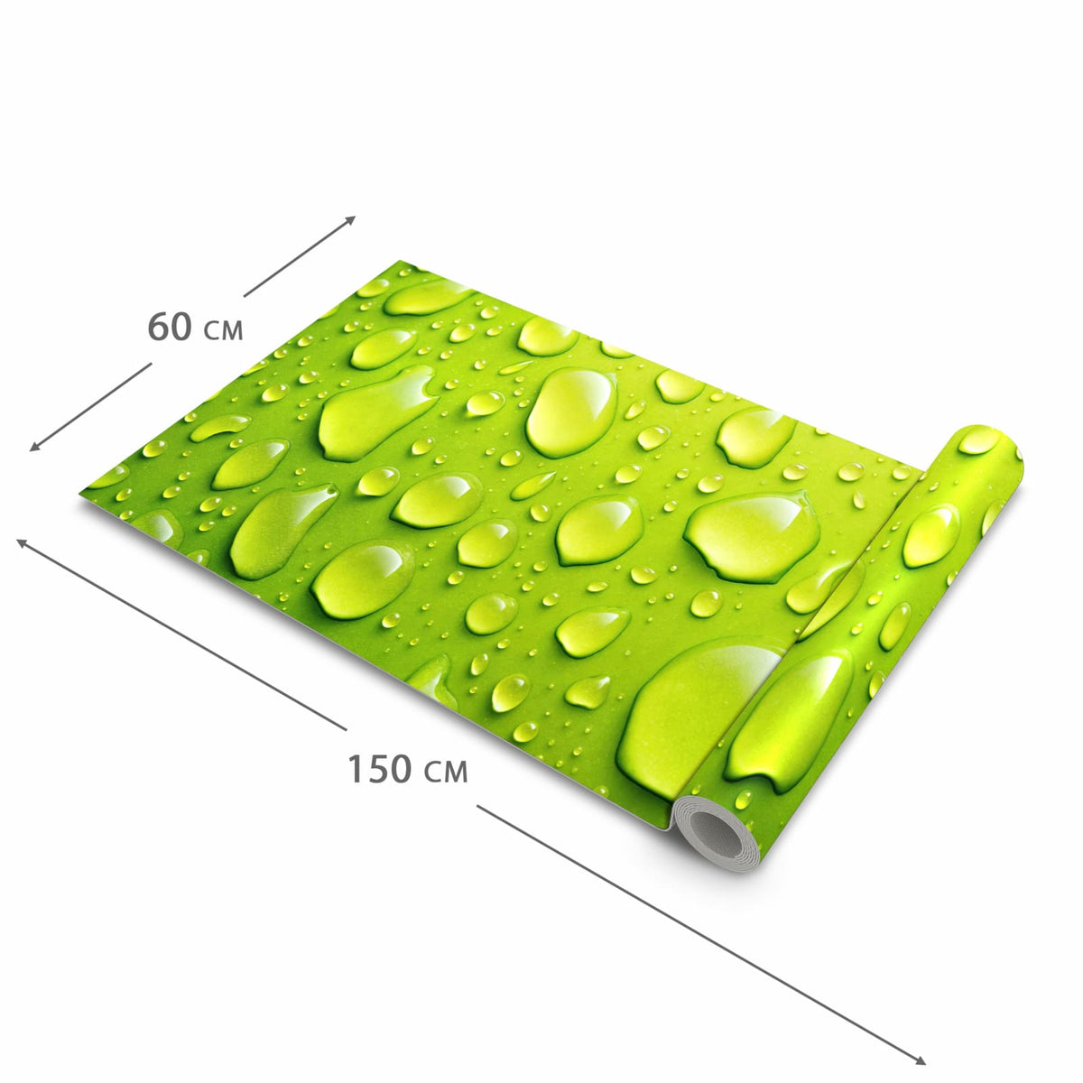 Strapazierfähiger waschbarer Küchenläufer mit Motiv Sanfte Wassertropfen in der Größe 60x180 cm