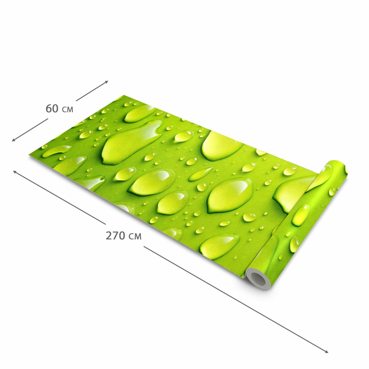 Rutschfester Küchenläufer nach Maß mit Motiv Sanfte Wassertropfen in der Größe 60x180 cm