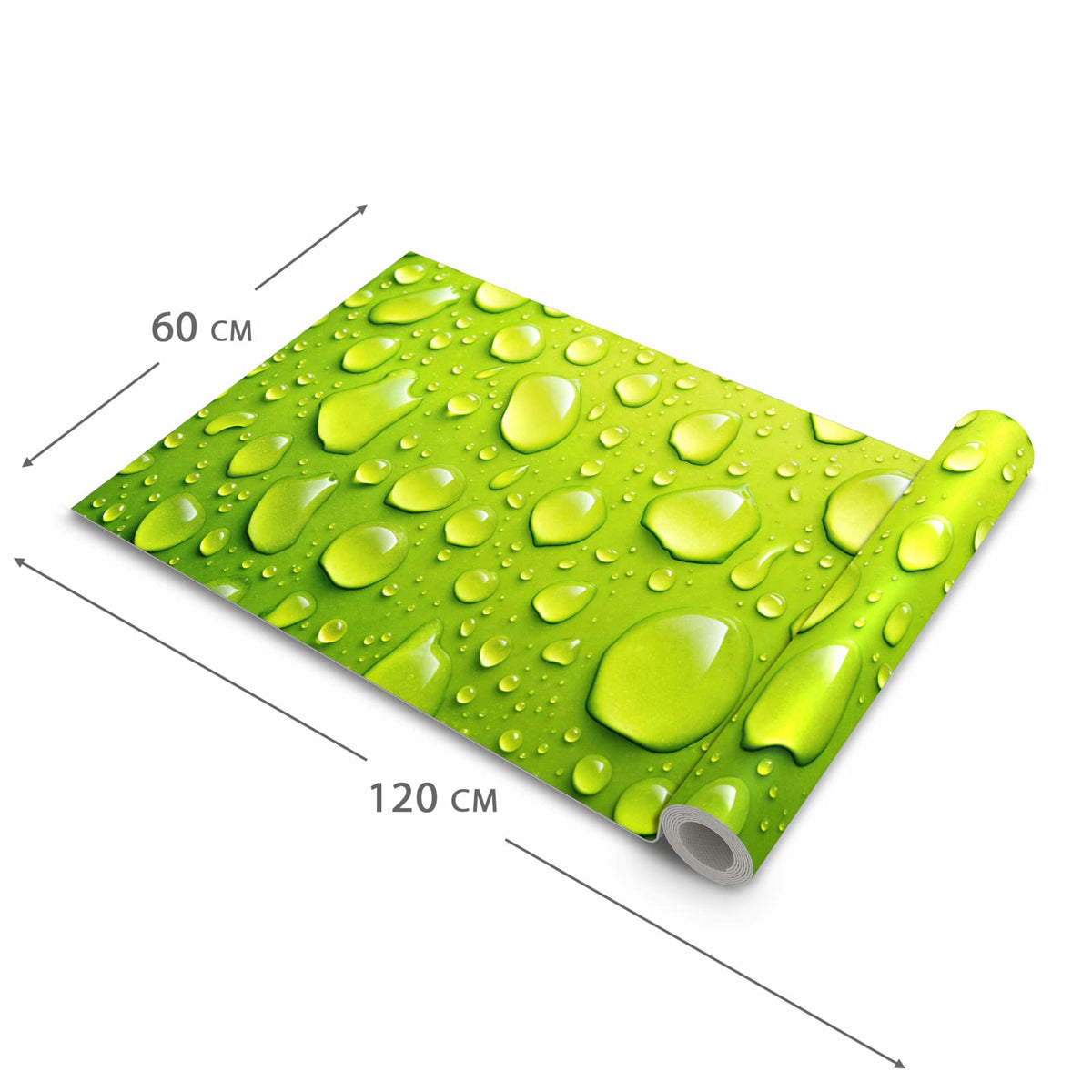 Hygienischer rutschfester Küchenläufer mit Motiv Sanfte Wassertropfen in der Grösse 60x180 cm