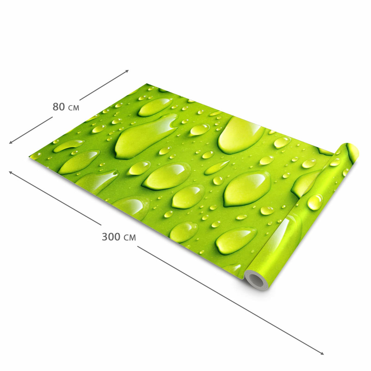 Formstabiler Küchenteppich mit Motiv Sanfte Wassertropfen in der Grösse 60x180 cm