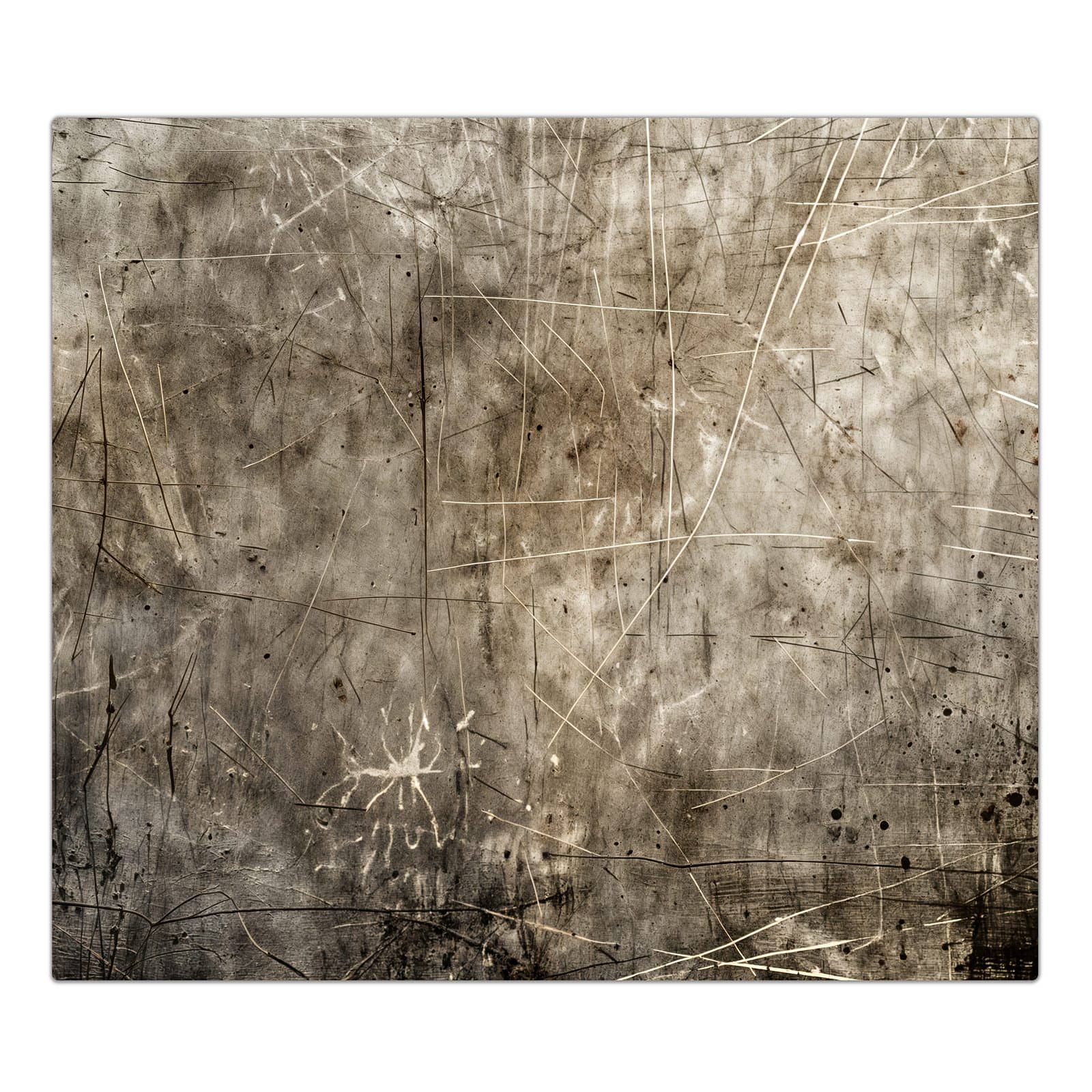1-teilige Abdeckplatte für Ceranfeld mit Abstrakte Kratzstruktur-Motiv in der Frontansicht #grösse_1-Teilig (60x52cm)