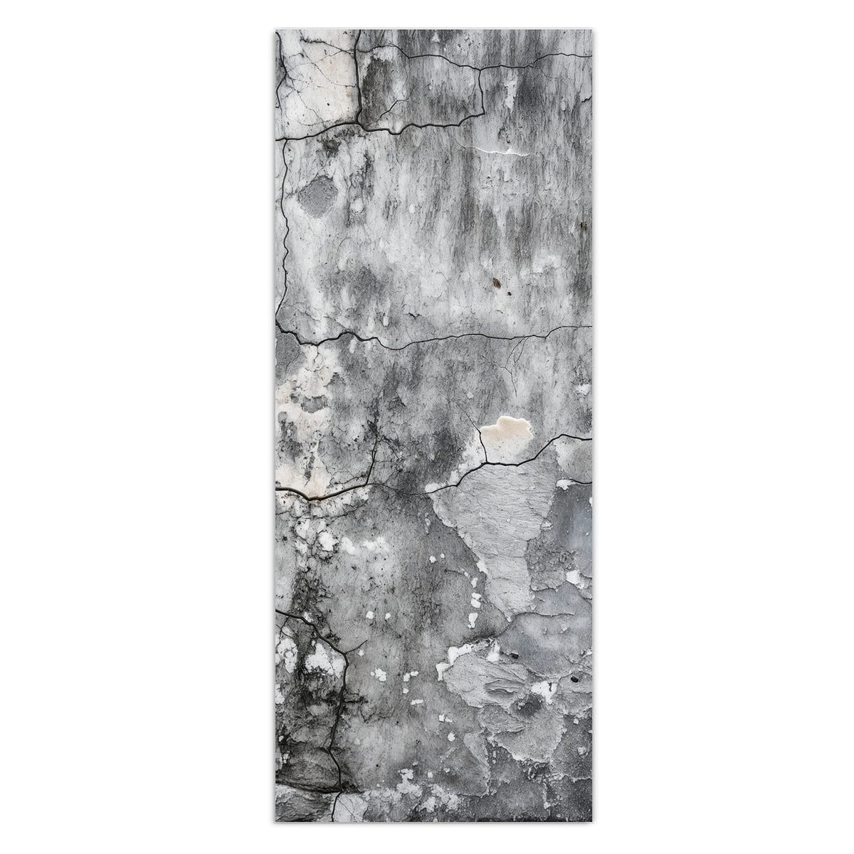 Wandbild - Grauer Putz mit Rissen - Hochformat – Verwitterter Putz in Grautönen