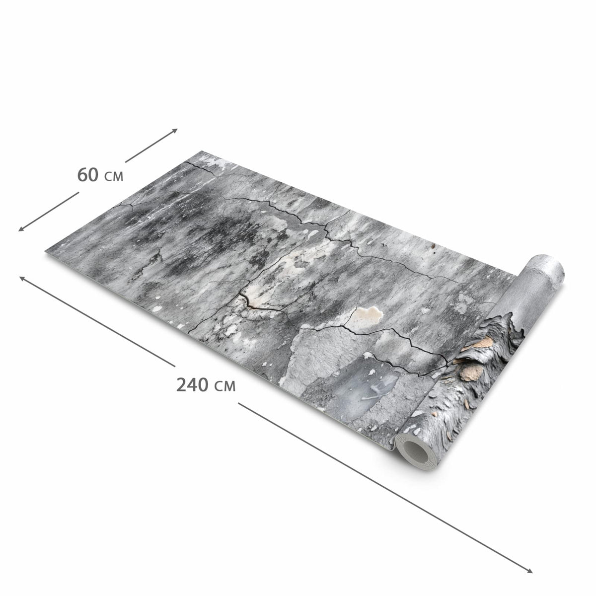 Feuchtigkeitsresistenter dünner Küchenteppich mit Motiv Gealterte Wandoberfläche in der Grösse 60x150 cm