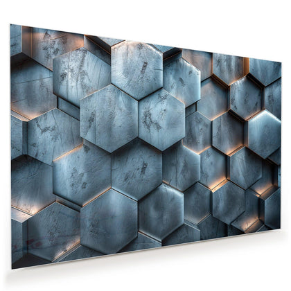 Wandbild mit dem Motiv Wabenmuster in Blau