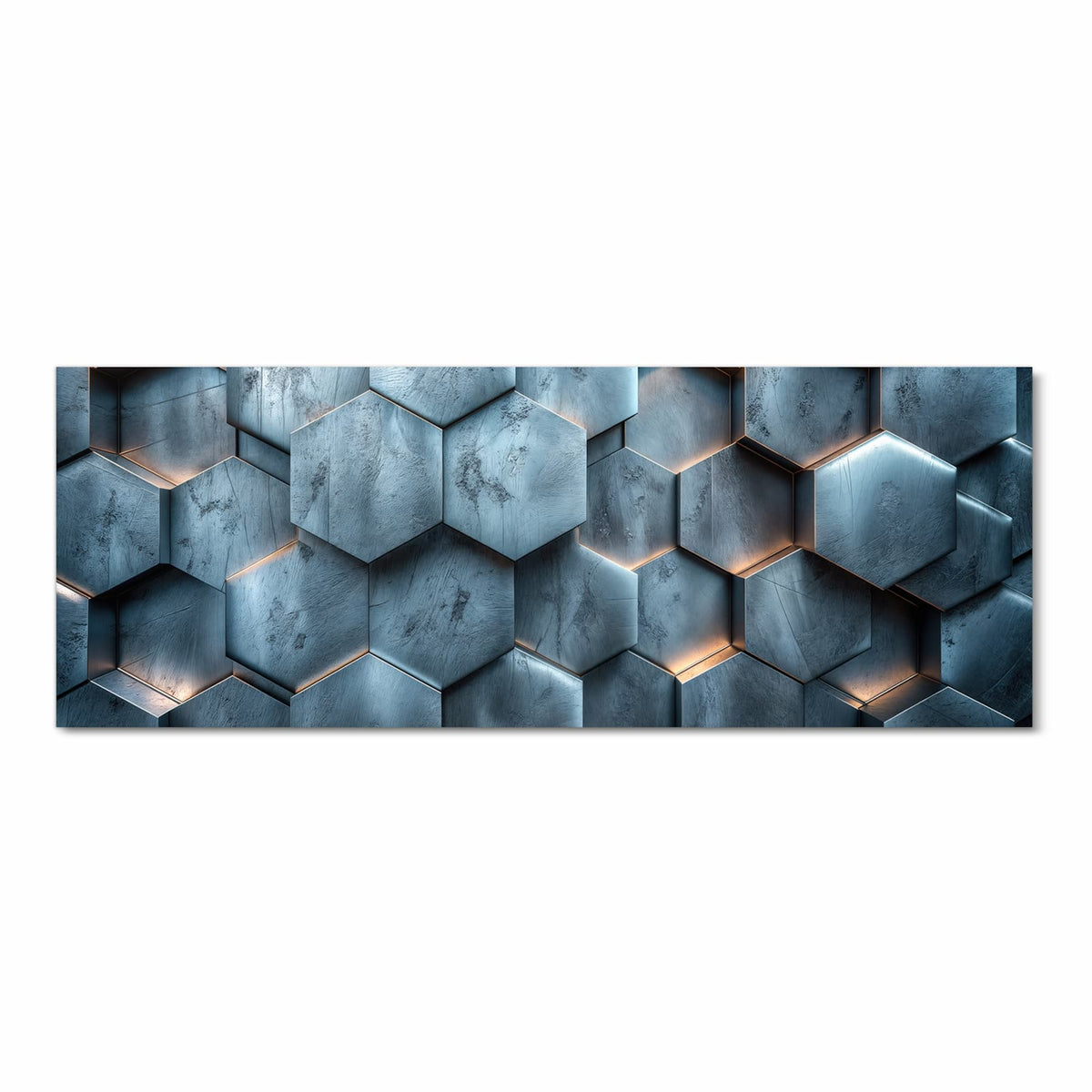 Strapazierfähiger waschbarer Küchenläufer mit Motiv Hexagon Struktur in Frontansicht