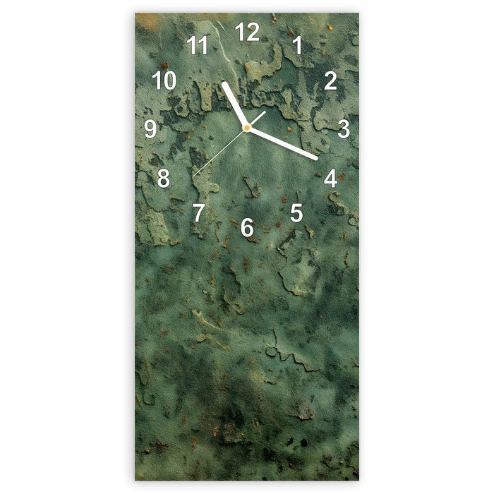 Wanduhr Verwitterte Textur aus Glas – Hochformat 30 × 60 cm mit Ziffernblatt Modern