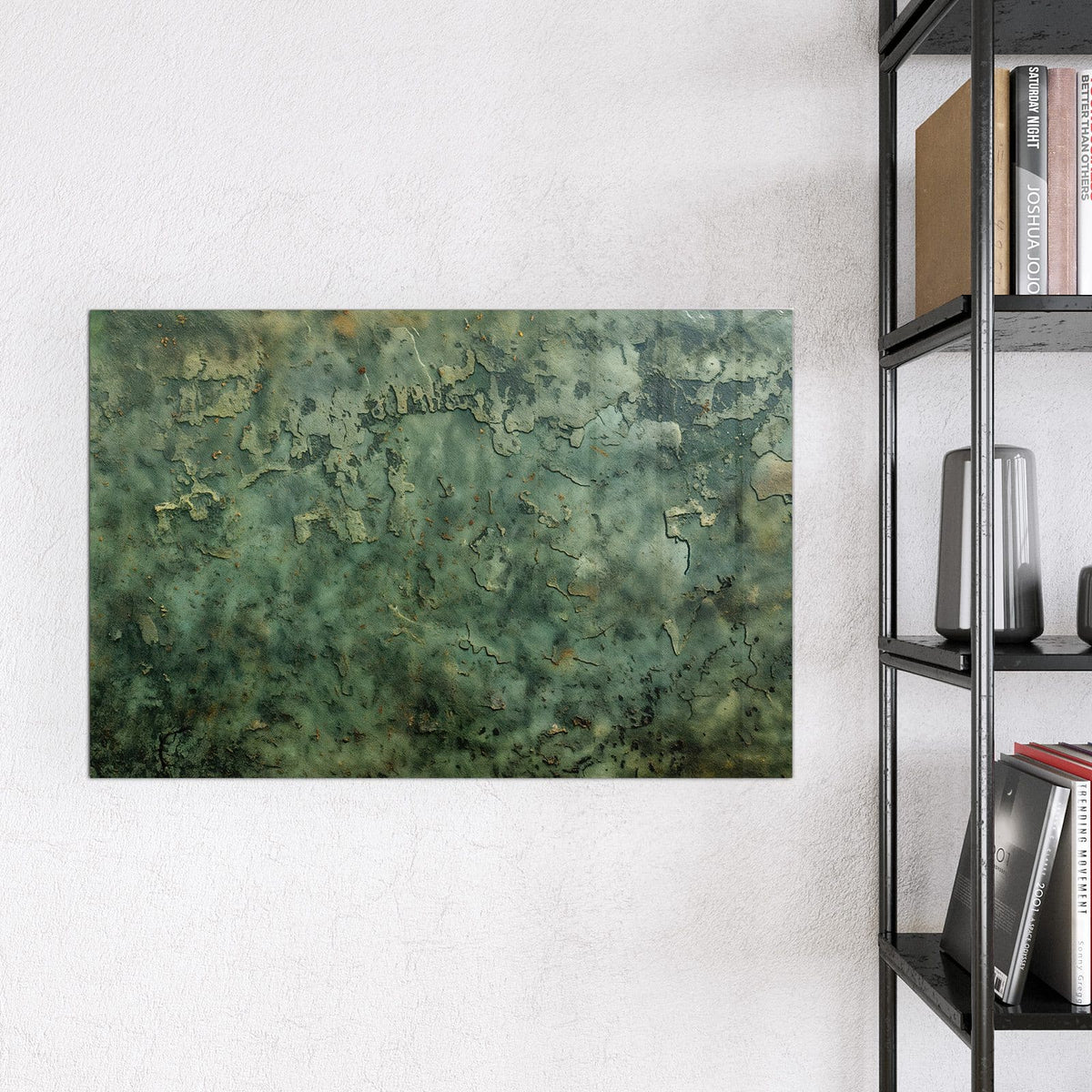 Magnettafel - Moosgrüne Wand – Grüne Patina mit braunen Akzenten
