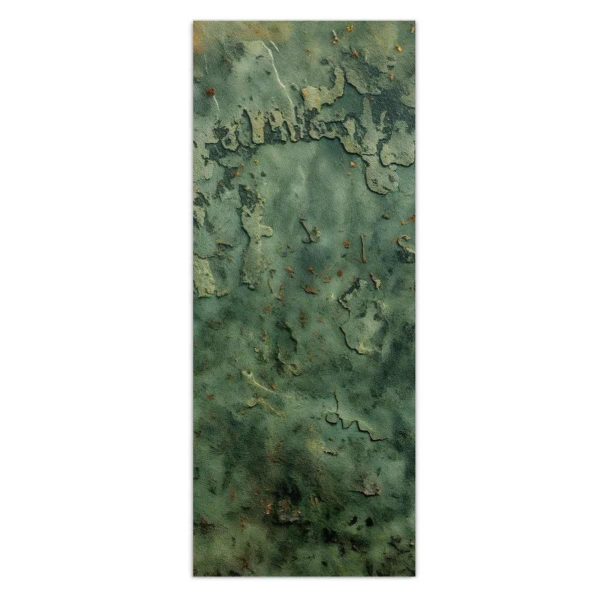 Wandbild - Moosgrüne Wand - Hochformat – Grüne Patina mit braunen Akzenten